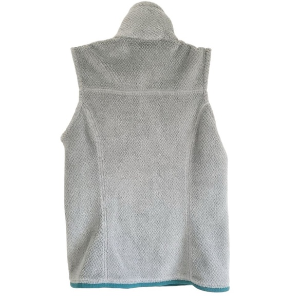 PATAGONIA Re-Tool Fleece Full Zip Vest in Gray w/ Teal Trim Size Small - Picture 2 of 4